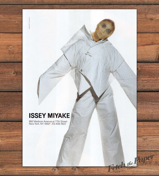 Issey Miyake Avant-Garde White Outfit Mesh Face Mask Print Ad 1998 1990s