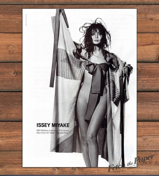 Issey Miyake Striped Wrap Bow Belt Black And White Print Ad 1997 1990s