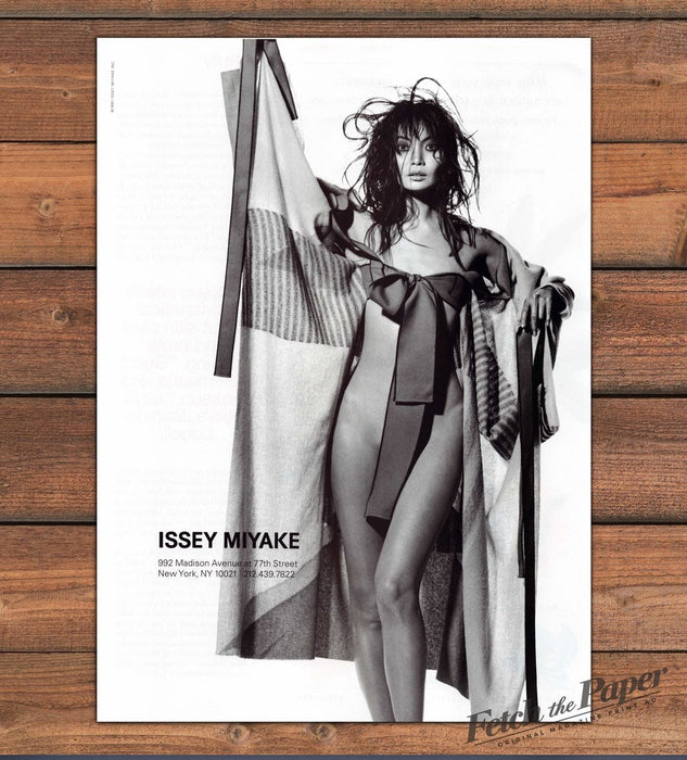 Issey Miyake Striped Wrap Bow Belt Black And White Print Ad 1997 1990s
