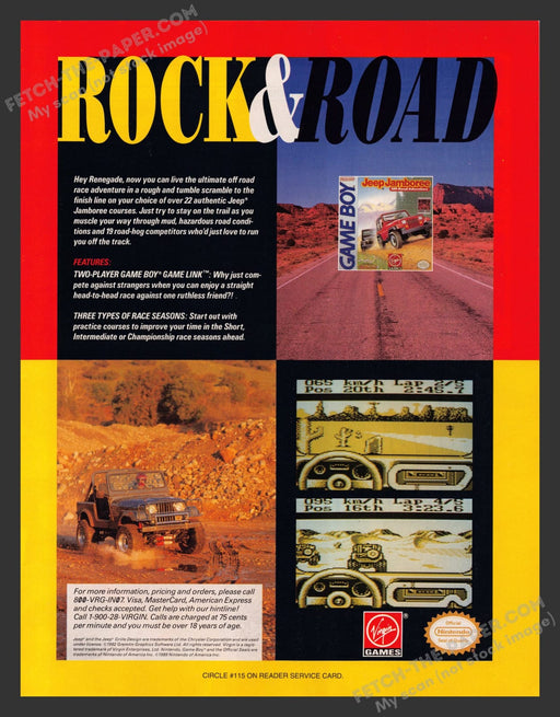 Jeep Jamboree: Off Road Adventure Video Game 1990s Print Advertisement Ad 1992