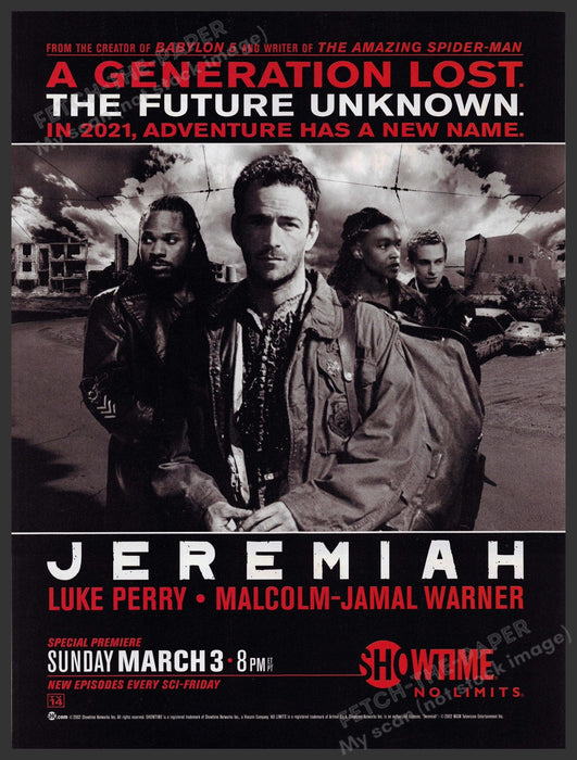 Jeremiah T.V. Show Showtime 2000s Print Advertisement 2002 Luke Perry Warner Fetch-the-Paper