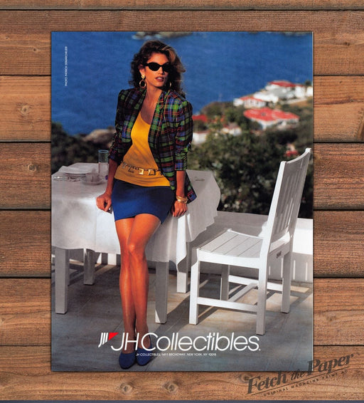 JH Collectibles Cindy Crawford Legs Seaside Sporty Chic Print Ad 1992 1990s