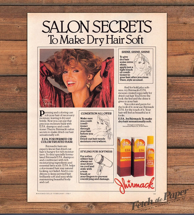 Jhirmack 1980s Print Advertisement Ad 1987 Victoria Principal Salon Secrets