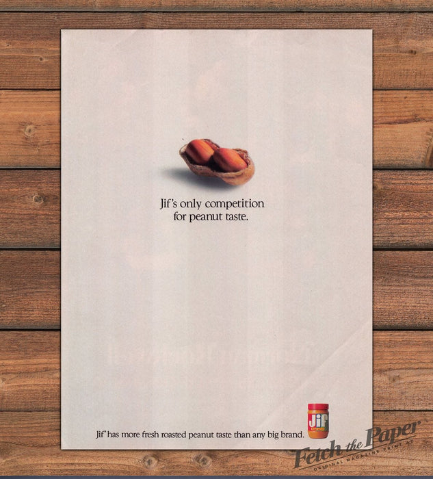 Jif Peanut Butter Only Competition Peanut Taste Print Ad 1987 1980s