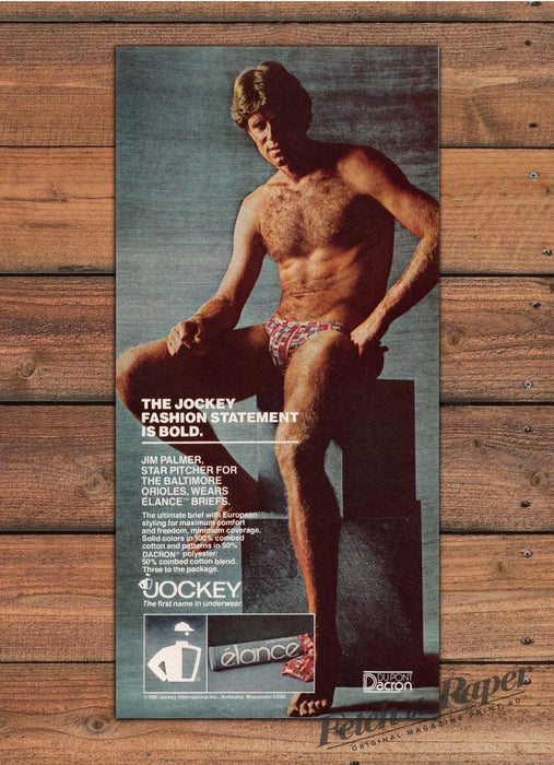 Jockey Elance Briefs Jim Palmer Baltimore Orioles Print Ad 1981 1980s