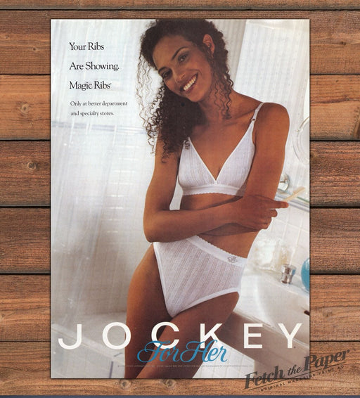 Jockey For Her Magic Ribs "Your Ribs Are Showing" Lingerie Print Ad 1995 1990s