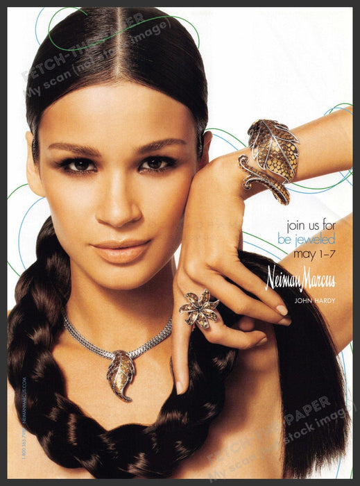 John Hardy Jewelry 2000s Print Advertisement 2005 Long Thick Hair Braid Fetch-the-Paper