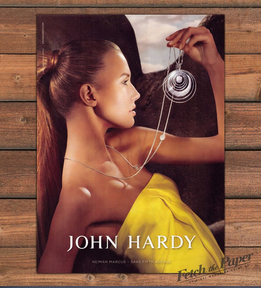 John Hardy Necklace Bare Shoulders Yellow Dress Model Print Ad 2008 2000s