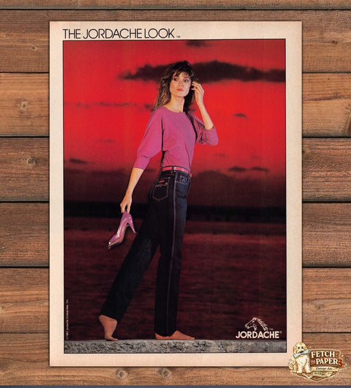 Jordache Jeans Walking at Sunset 1980s Print Advertisement Ad 1983