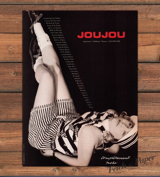 Joujou Complitement Mode Black White Stripes Legs In Air Leg Print Ad 1988 1980s