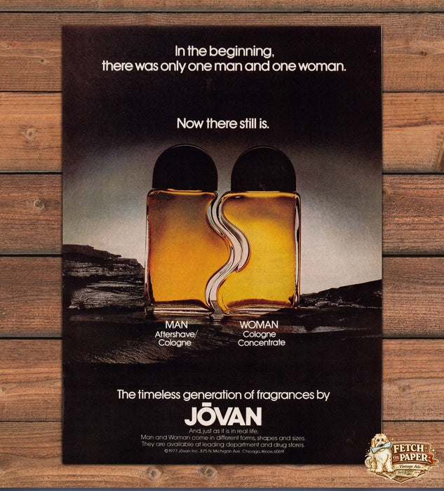 Jovan 1980s Cologne Timeless Generation of Fragrances Magazine Print Ad 1981