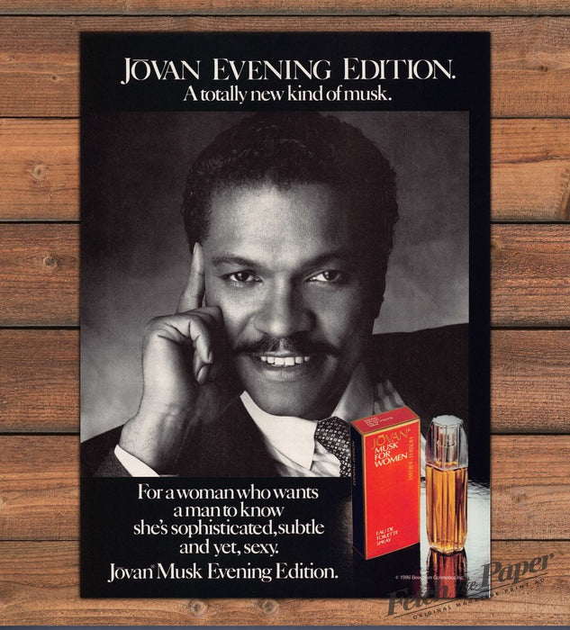 Jovan 1980s Magazine Print Advertisement 1986 Musk Billy Dee Williams
