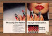 Jovan Flipsticks Lipstick Red Lips Close Up Print Ad 1980 1980s (2pgs)