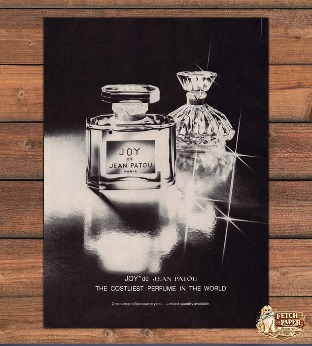 Joy de Jean Patou Paris Costliest Perfume Print Ad 1981 1980s
