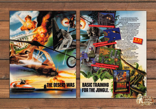 Jungle Strike Video Game 1990s Print Advertisement 2 Page Ad 1993