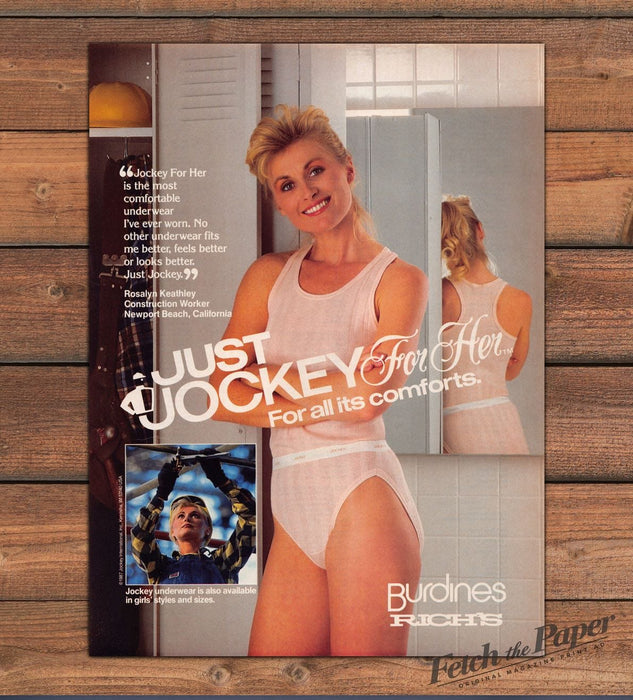 Just Jockey for Her Rosalyn Keathley 1980s Print Advertisement 1987 Legs