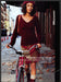 Kenneth Cole 2000s Print Advertisement 2002 Fashion Girl Sidewalk Walking Bike Fetch-the-Paper