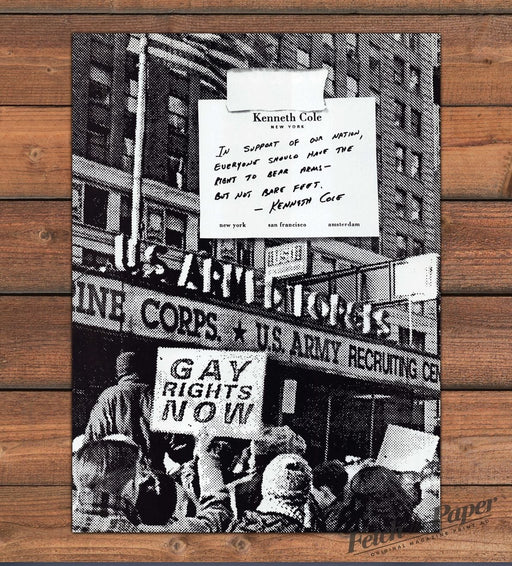 Kenneth Cole Gay Rights Now Sign at Army Recruiting Center Print Ad 1993 1990s