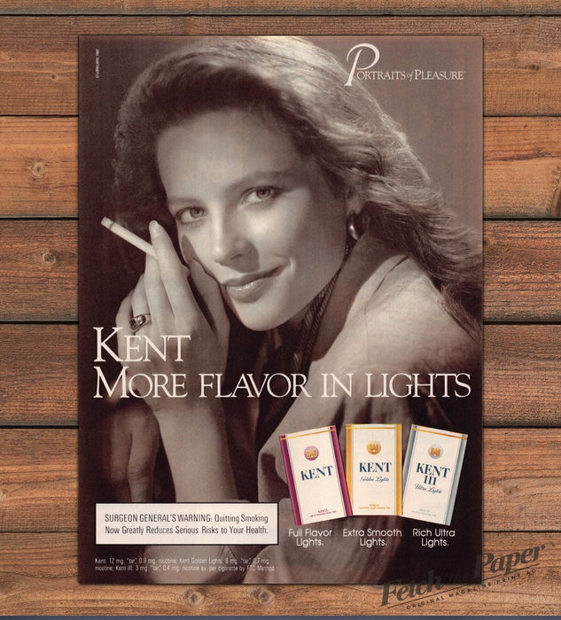 Kent Cigarettes Portraits of Pleasure Woman Sepia Print Ad 1993 1990s