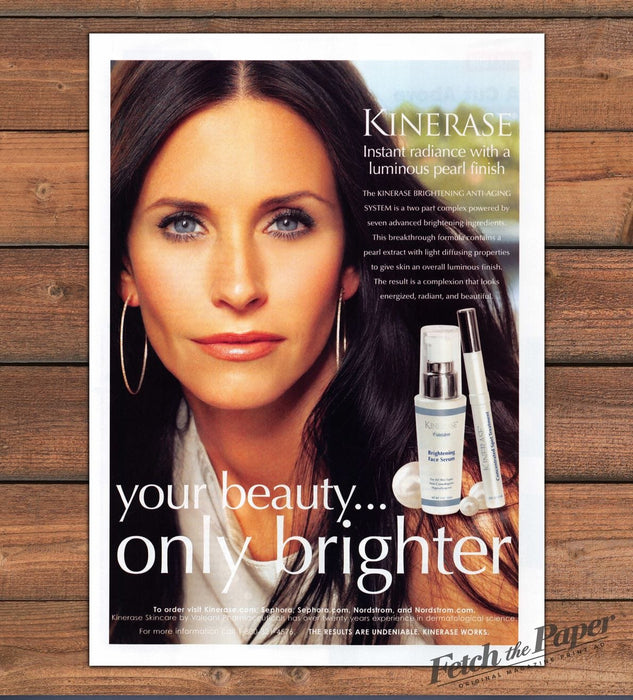 Kinerase Brightening Face Serum Courntey Cox Print Ad 2008 2000s