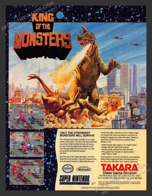 King of the Monsters Video Game 1990s Print Advertisement Ad 1992