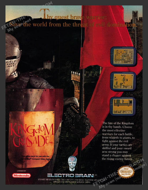 Kingdom Crusade Video Game 1990s Print Advertisement Ad 1992