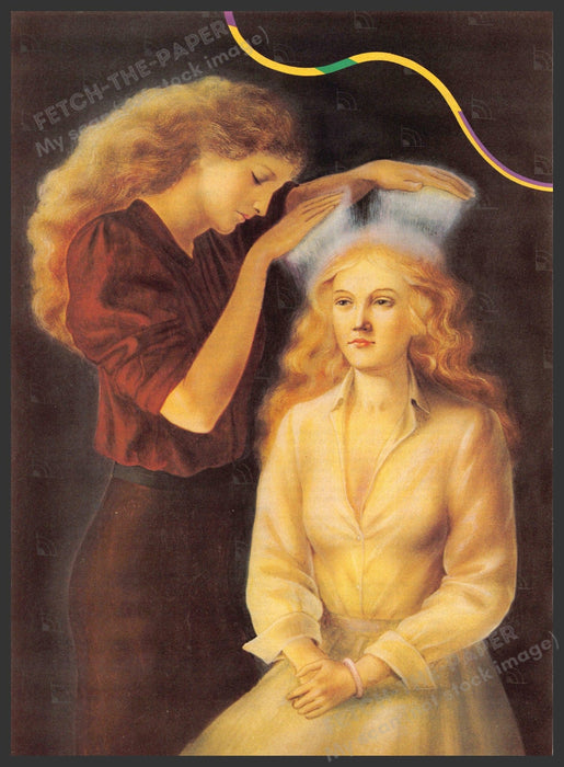 Kinuko Craft Artist 1980s Magazine Illustration 1984 "Psychic Healing" Fetch-the-Paper