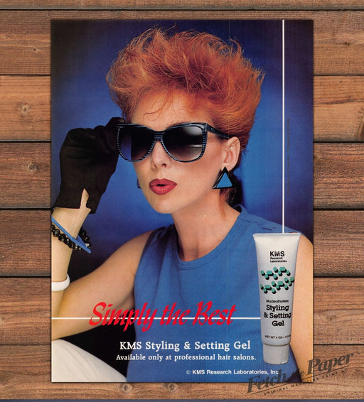 KMS Styling Setting Gel Simply The Best Big Red Hair Print Ad 1986 1980s