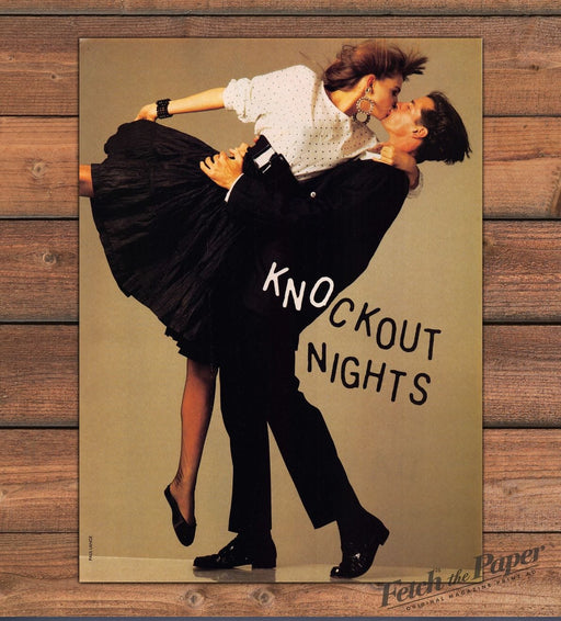Knockout Nights Kiss Couple Black Skirt Polka Dot Magazine Photo 1987 1980s