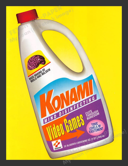 Konami Mind Disinfecting Video Game 1990s Print Advertisement Ad 1994