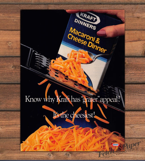 Kraft Macaroni & Cheese 1980s Magazine Print Advertisement 1986 "Grater" Appeal