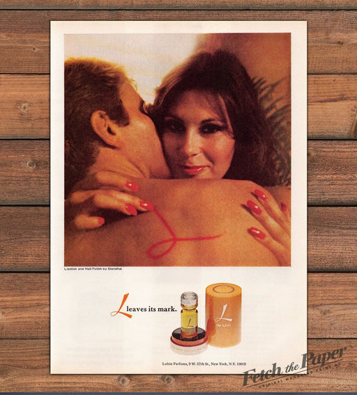 L De Lubin Perfume Leaves Its Mark Lipstick Kiss Embrace Print Ad 1977 1970s