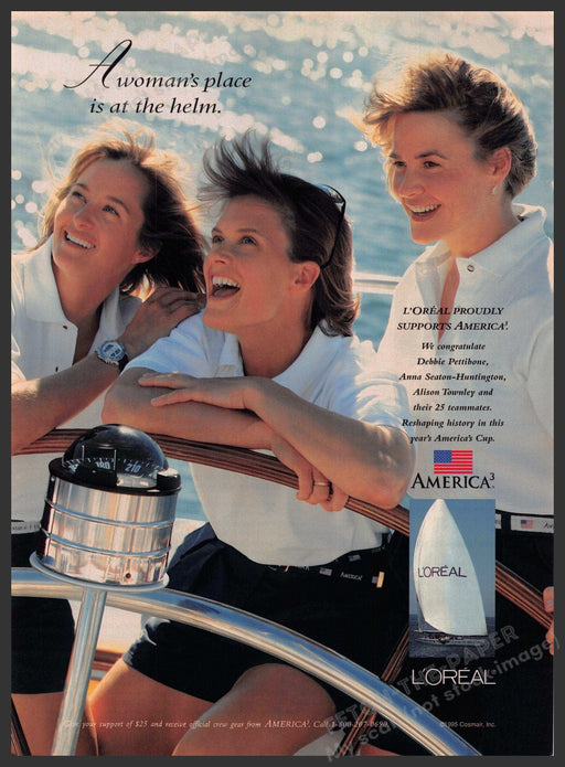 L'Oreal America 1990s Print Advertisement 1995 America's Cup (Not the perfume) L'Oreal
