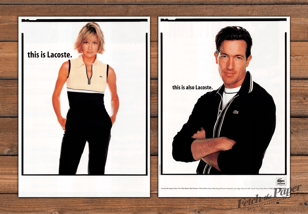 Lacoste This Is Also Lacoste Preppy Polo Print Ad 1998 1990s (2pgs)
