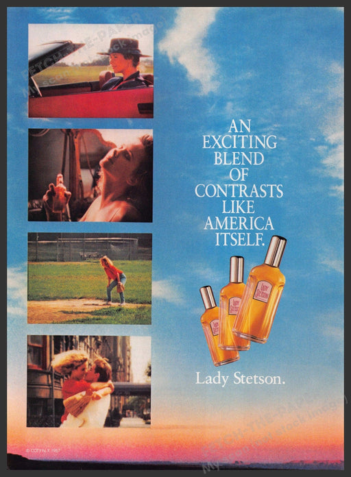 Lady Stetson 1980s Print Advertisement 1987 Blend Contrasts (Not the product) Lady Stetson