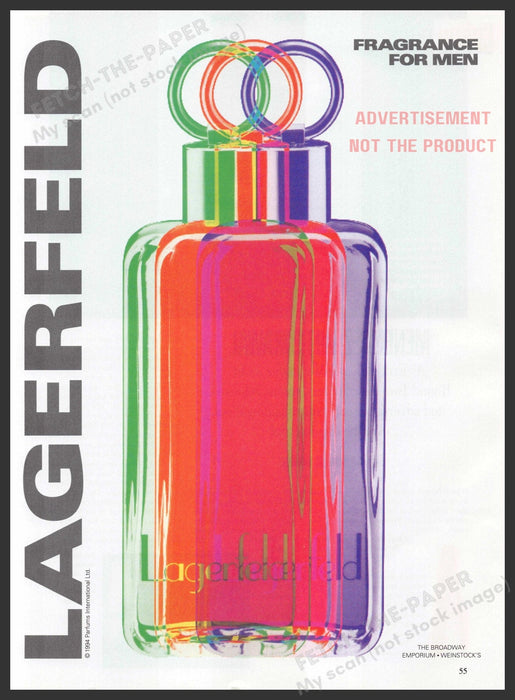 Lagerfeld 1990s Print Advertisement 1994 Fragrance for Men Fetch-the-Paper