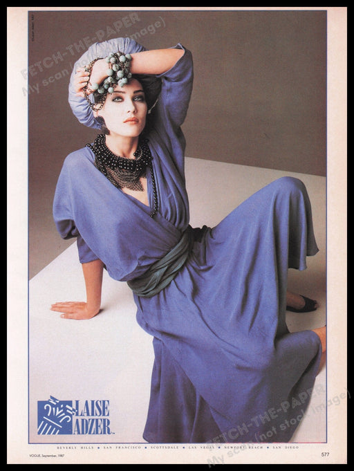 Laise Adzer Clothing 1980s Print Advertisement Ad 1987 Sexy Fashion Model Fetch the Paper!