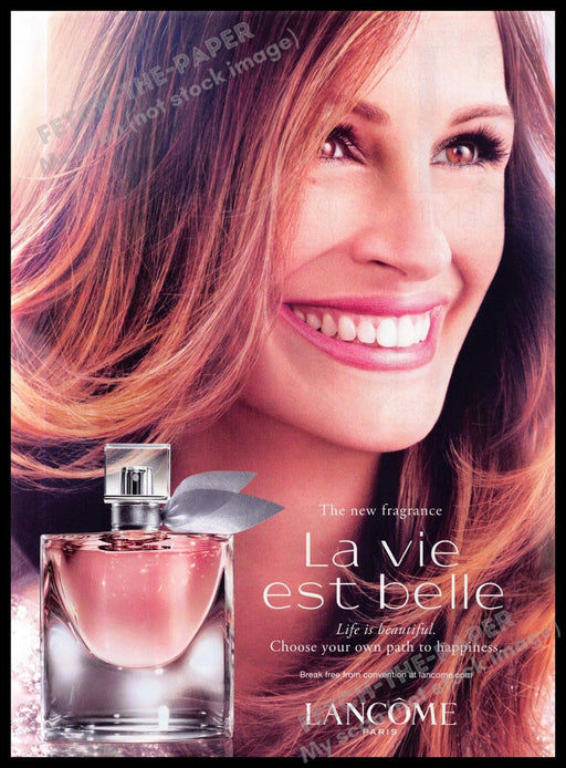 Lancome 2010s Magazine Print Advertisement 2013 Julia Roberts (Not the Product)