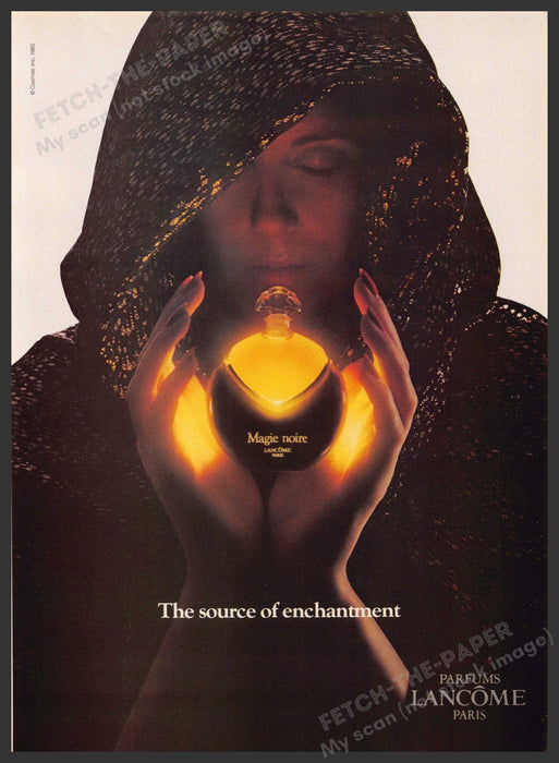 Lancome Magie Noire 1980s Print Advertisement 1985 Enchantment (Not the product) Lancome