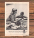 Lentheric Tweed Perfume Poolside Couple Newspaper Print Ad 1968 1960s