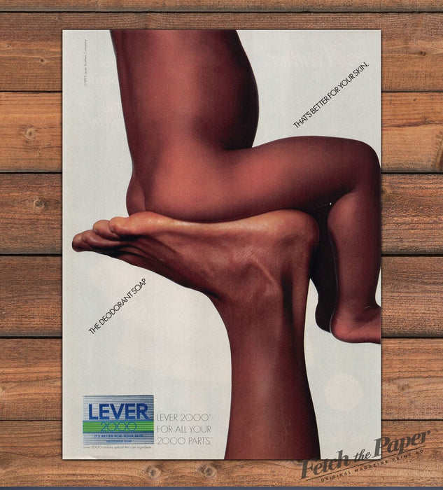 Lever 2000 Deodorant Soap Skin Care Body Print Ad 1993 1990s