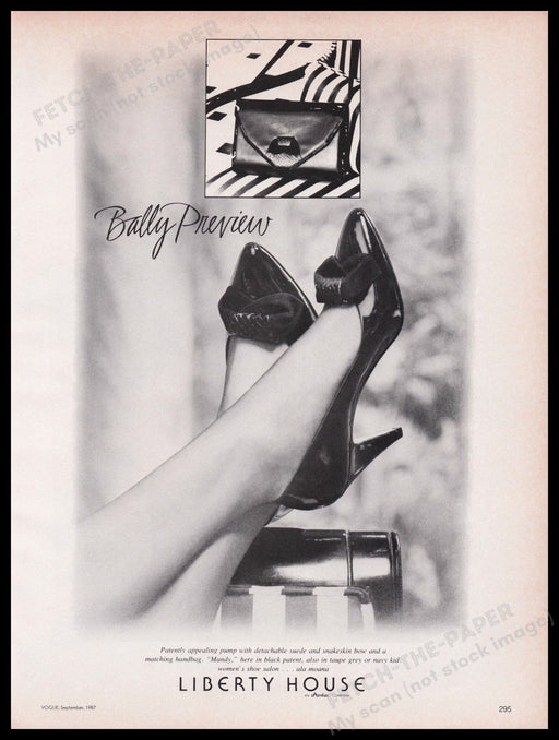 Liberty House Pump Shoes 1980s Print Advertisement Ad 1987 Bally Preview Fetch the Paper!