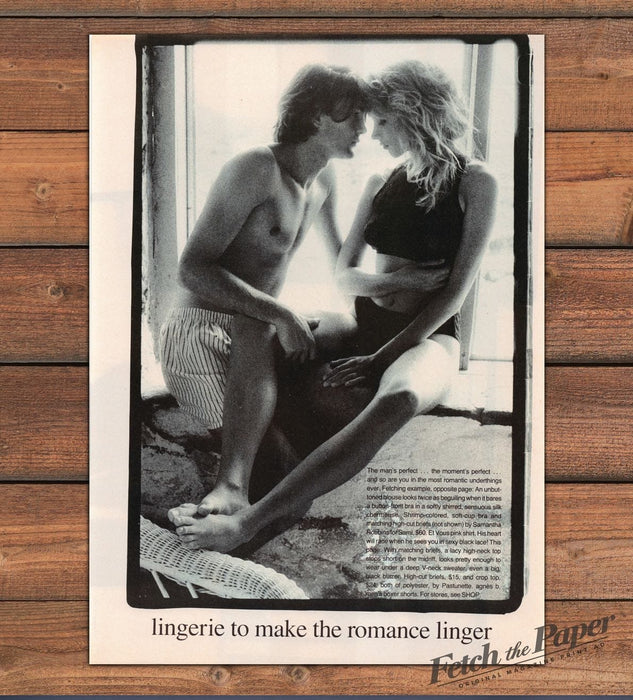 Lingerie Make The Romance Linger Couple Window Boxers Magazine Photo 1985 1980s
