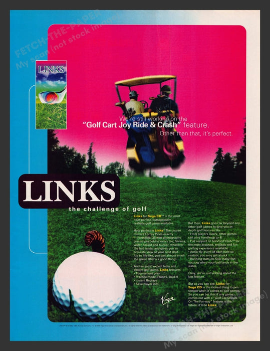 Links for Sega CD Golf Video Game 1990s Print Advertisement Ad 1994