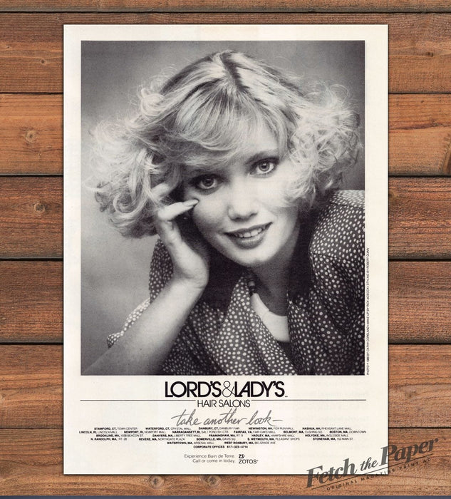 Lords Ladys Hair Salons Take Another Look Curly Blonde Print Ad 1986 1980s