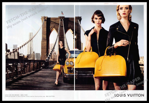Louis Vuitton 2010s Print Advertisement (2 page) 2013 Brooklyn Bridge NYC Taxi