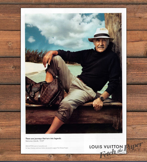 Louis Vuitton Sean Connery Bahamas Duffle Bag Legends Print Ad 2008 2000s