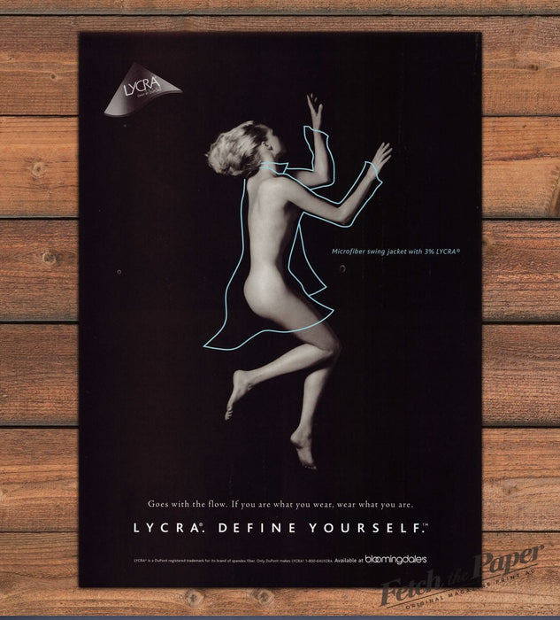 Lycra Define Yourself Microfiber Swing Jacket Bloomingdale's Print Ad 1998 1990s