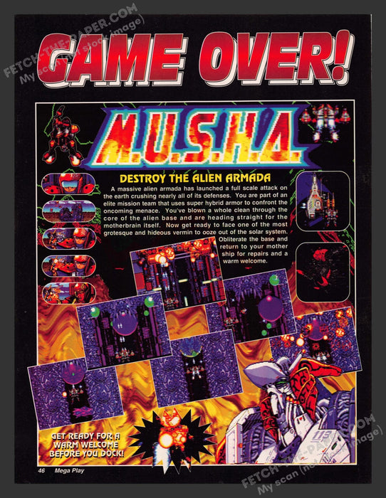 M.U.S.H.A. Video Game 1990s Print Advertisement Ad 1991