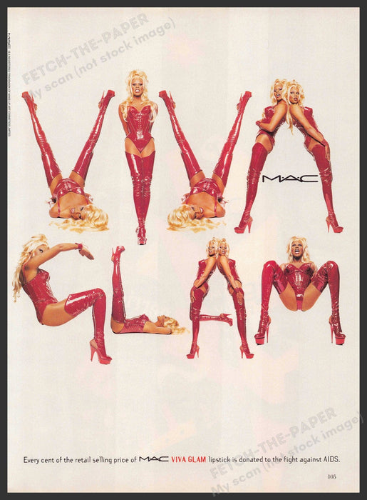 MAC Viva Glam RuPaul 1990s Print Advertisement Ad 1995 Cosmetics Viva Glam